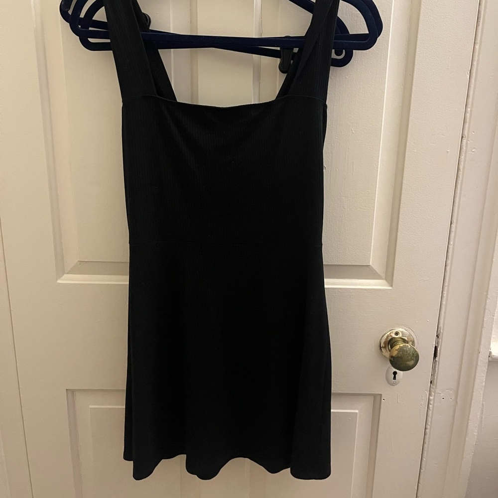 Black Reformation Mini Skater-Style Dress